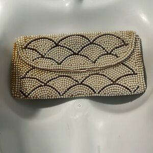 Vintage Japan Pearl Sequin Clutch Purse